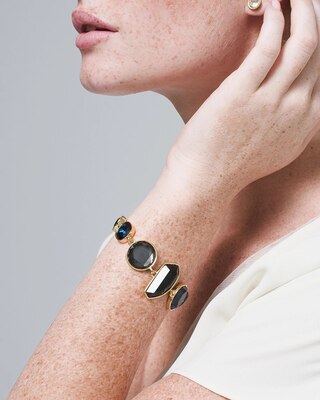 Mixed Blue Stone Toggle Bracelet