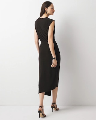 Asymmetric Draped Sheath Dress click to view larger image.
