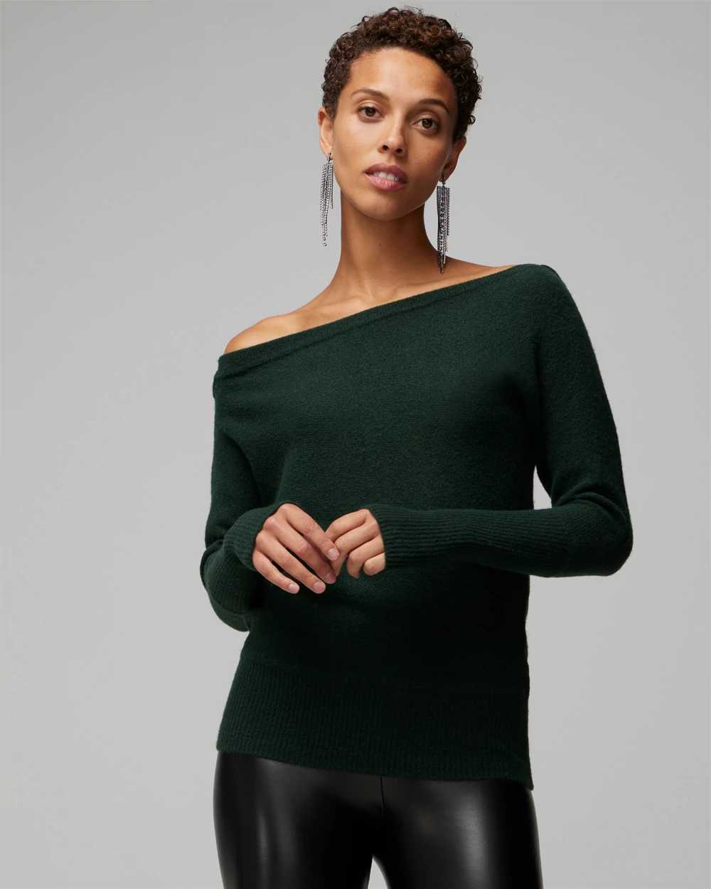 Asymmetrical Shoulder Pullover Sweater