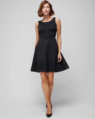 Sleeveless Scuba Fit-and-Flare Dress