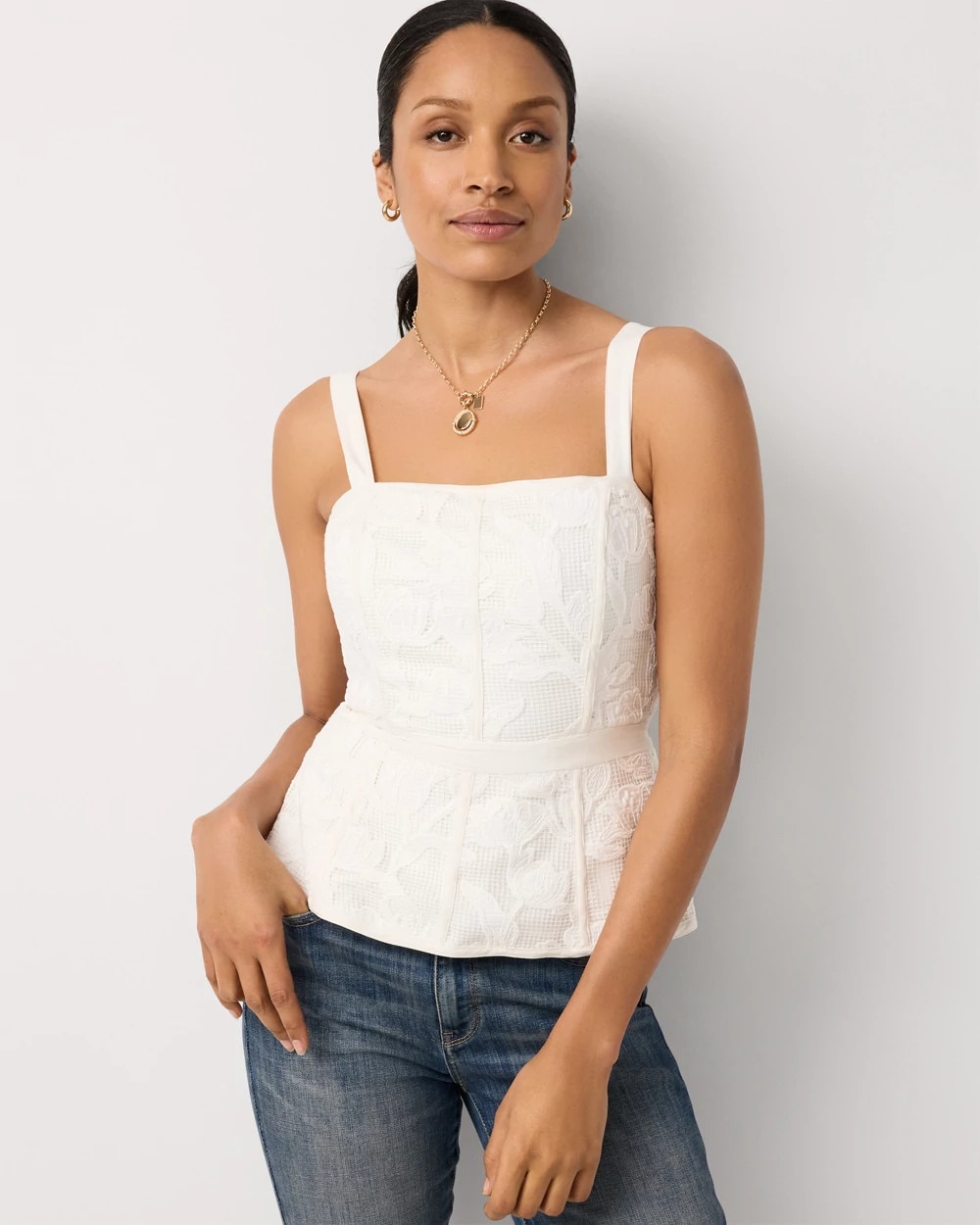 Floral Lace Bustier - image 1