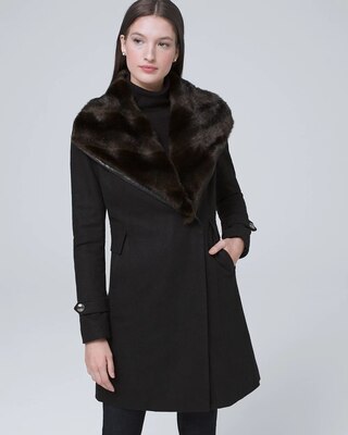 Faux Fur-Collar Coat