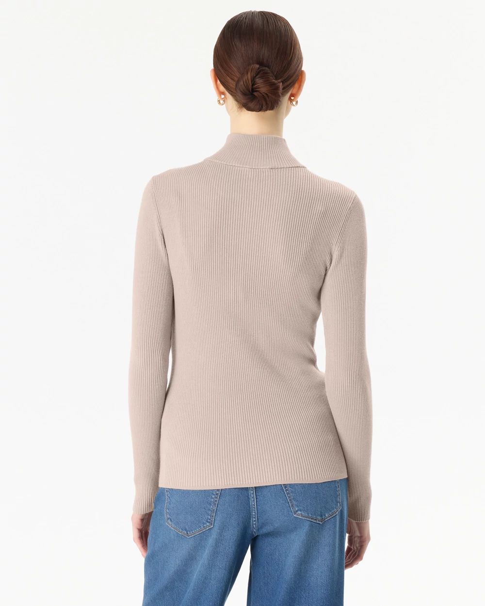 Zip-Up Mock Neck Pullover click to view larger image.
