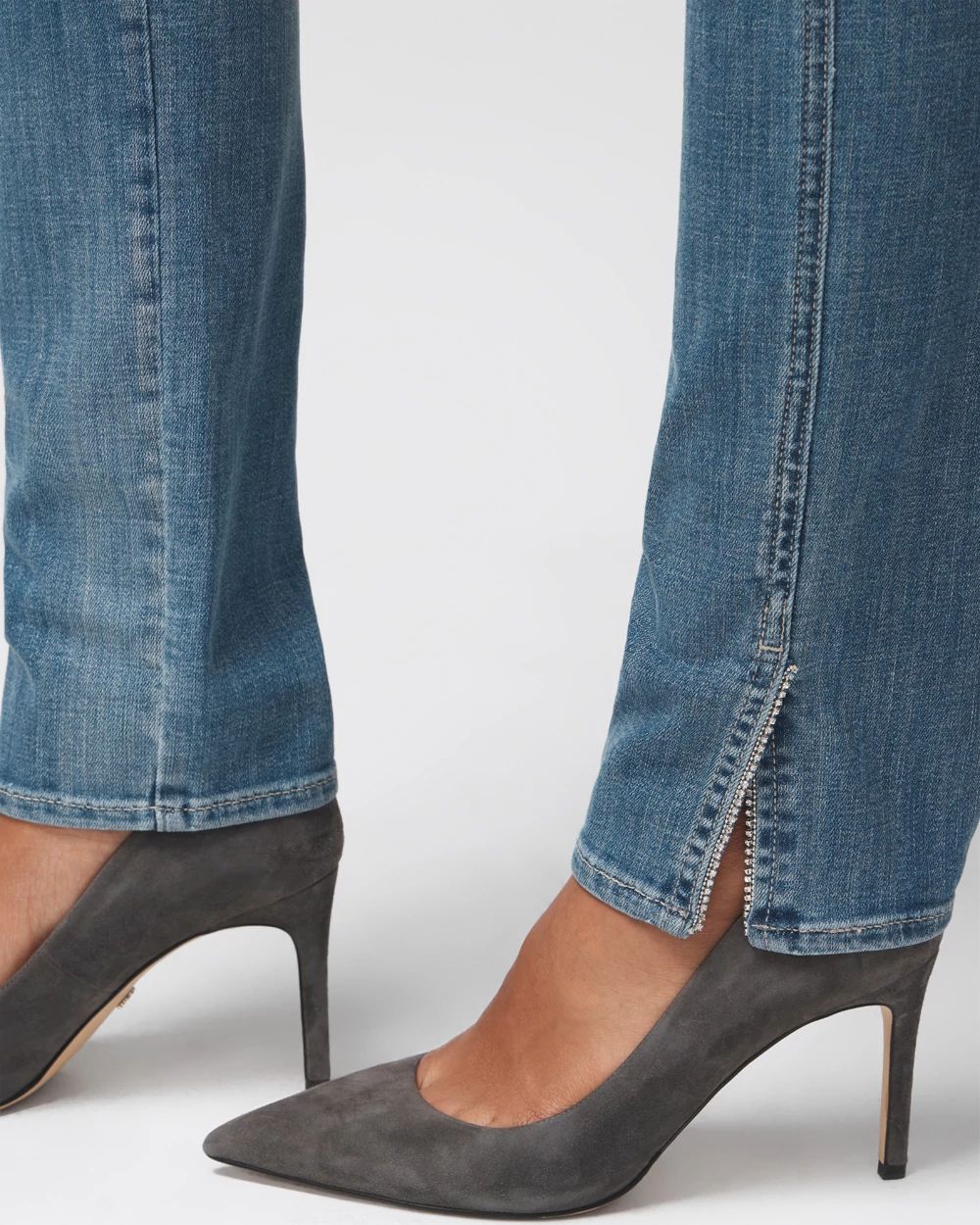 High-Rise Everyday Soft Novelty Slim Jeans With Slit