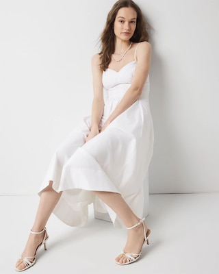 Petite Poplin Corset Midi Dress click to view larger image.