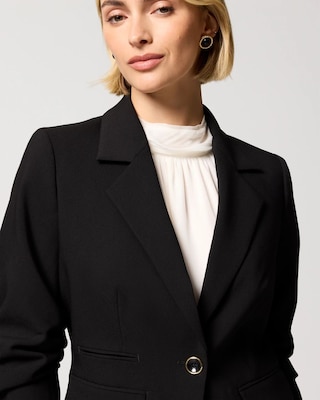 Luxe Stretch Ruched Sleeve Blazer click to view larger image.