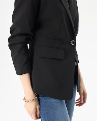 Luxe Stretch Ruched Sleeve Blazer click to view larger image.