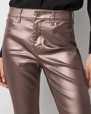 High Rise Metallic Coated Bootcut Jean click to view larger image.