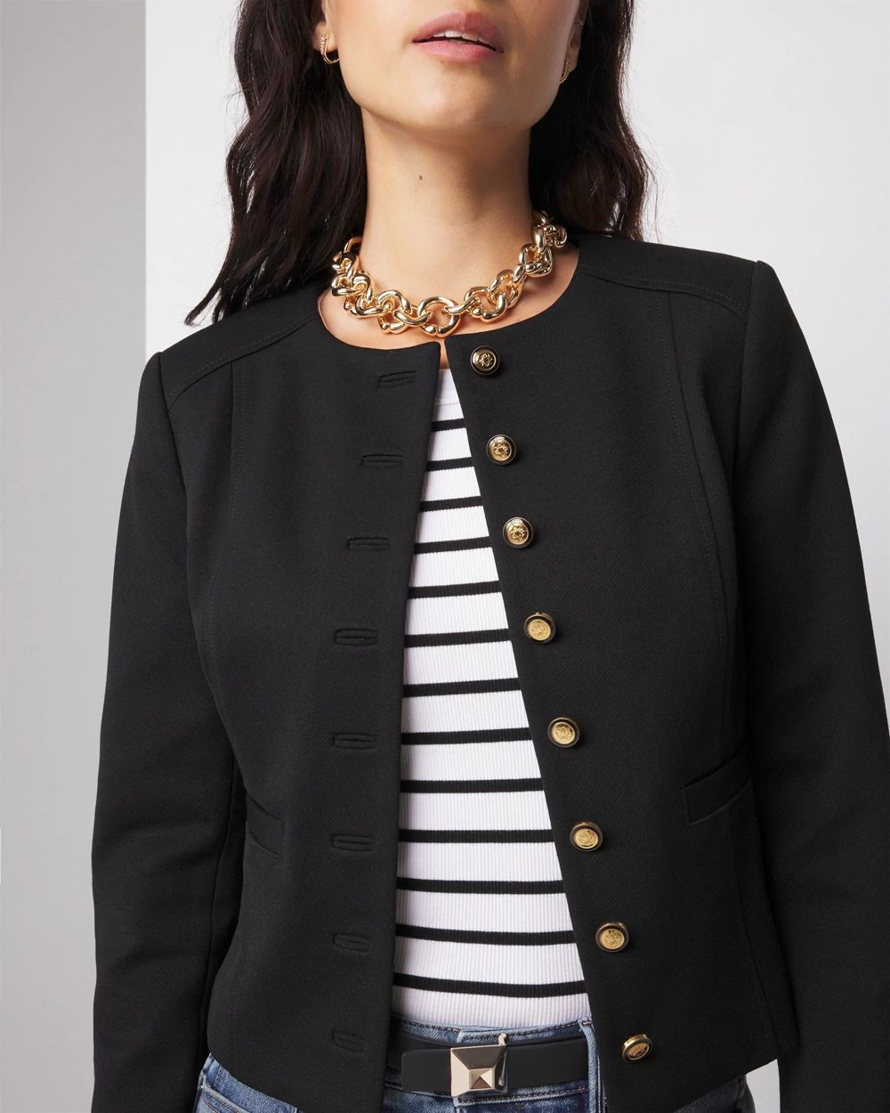 Petite Crop Luxe Stretch Jacket