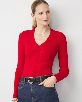 Rib Knit Pullover Sweater