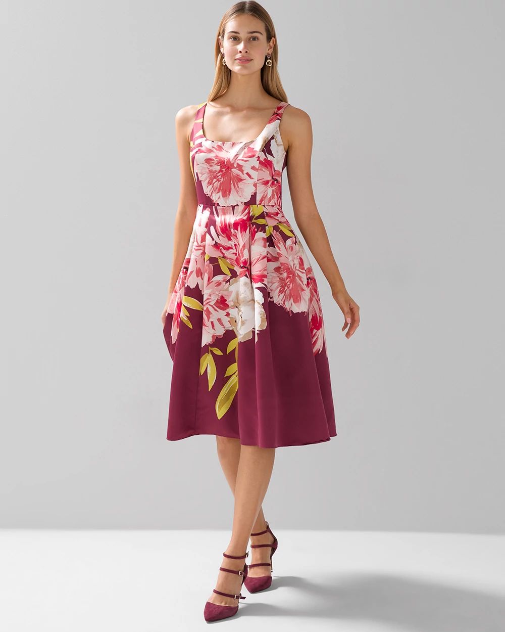 White house black market pink floral dress 2025
