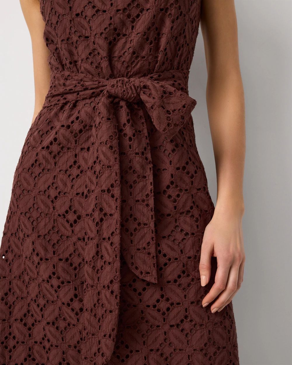 Eyelet Cotton Halter Dress click to view larger image.