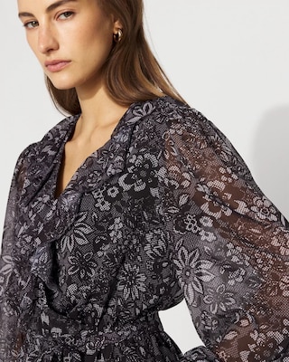 Ruffle + Peplum Surplice Blouse click to view larger image.