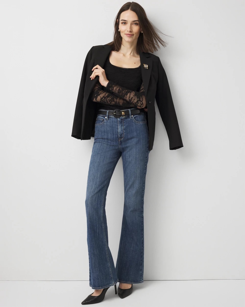 WHBM FORME Lace Square Neck Top - image 2
