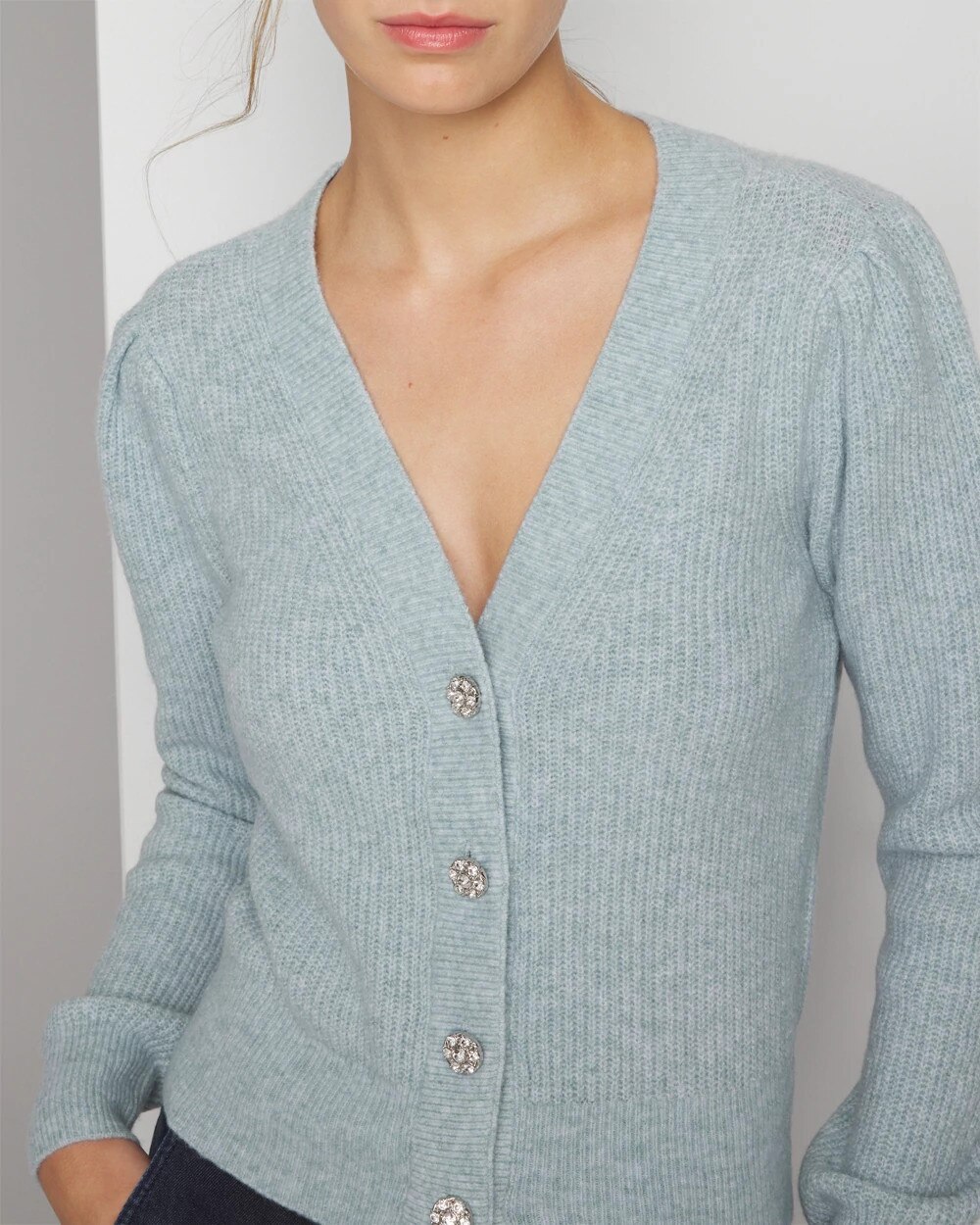 Jewel Button Cardigan Sweater