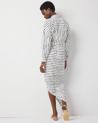 Ruched Crepe Midi Shirt Dress click to view larger image.