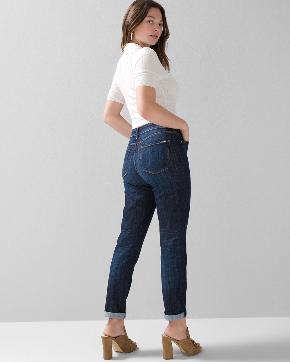 Curvy Mid-Rise Everyday Soft Girlfriend Jeans click to view larger image.