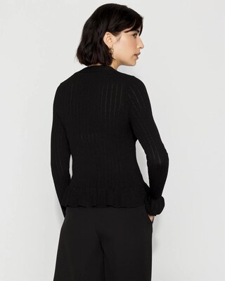 Bell Sleeve Peplum Cardigan Sweater click to view larger image.