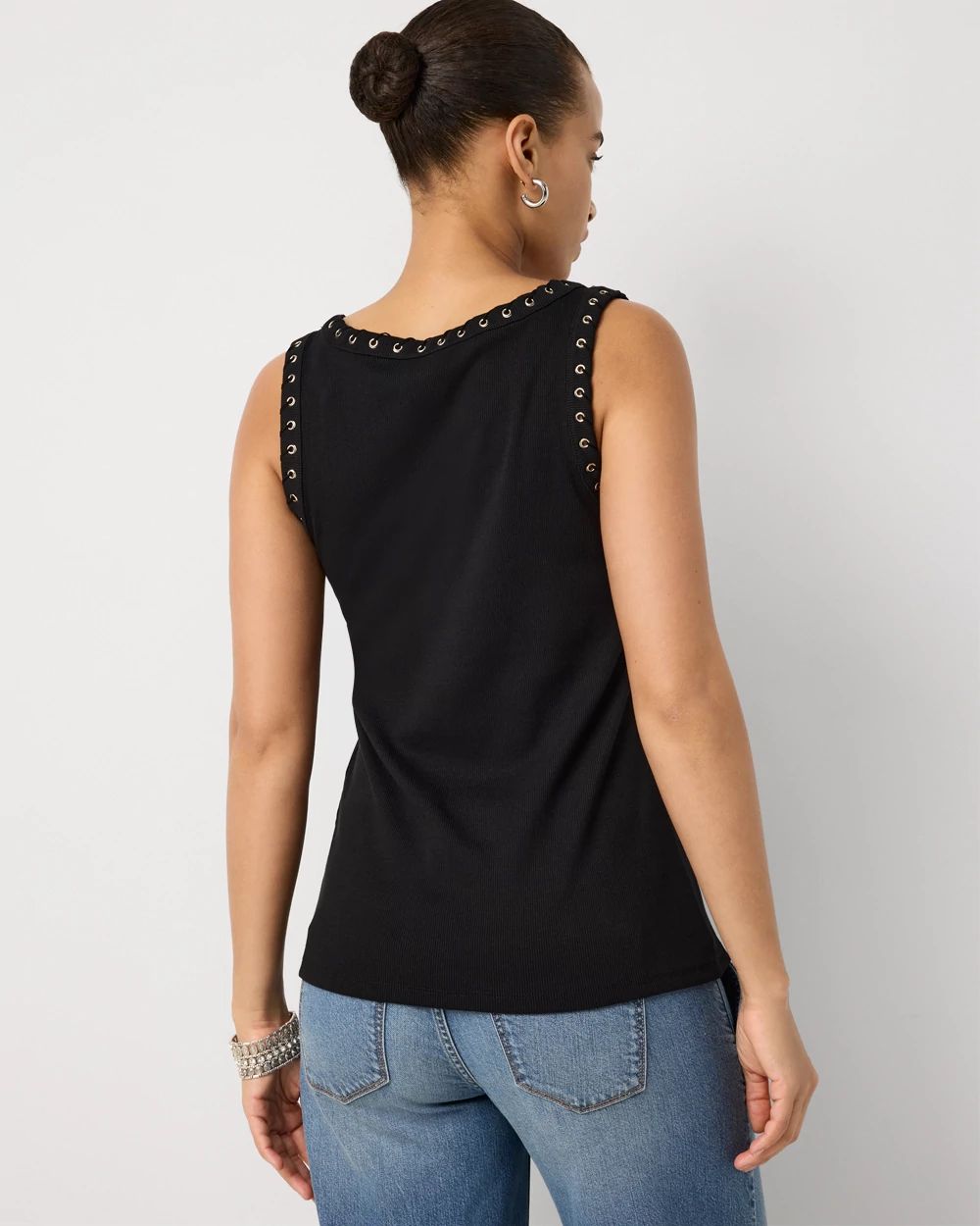 WHBM FORME™ Grommet Ribbed Tank click to view larger image.