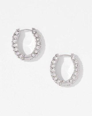 Small Pavé Huggie Earrings