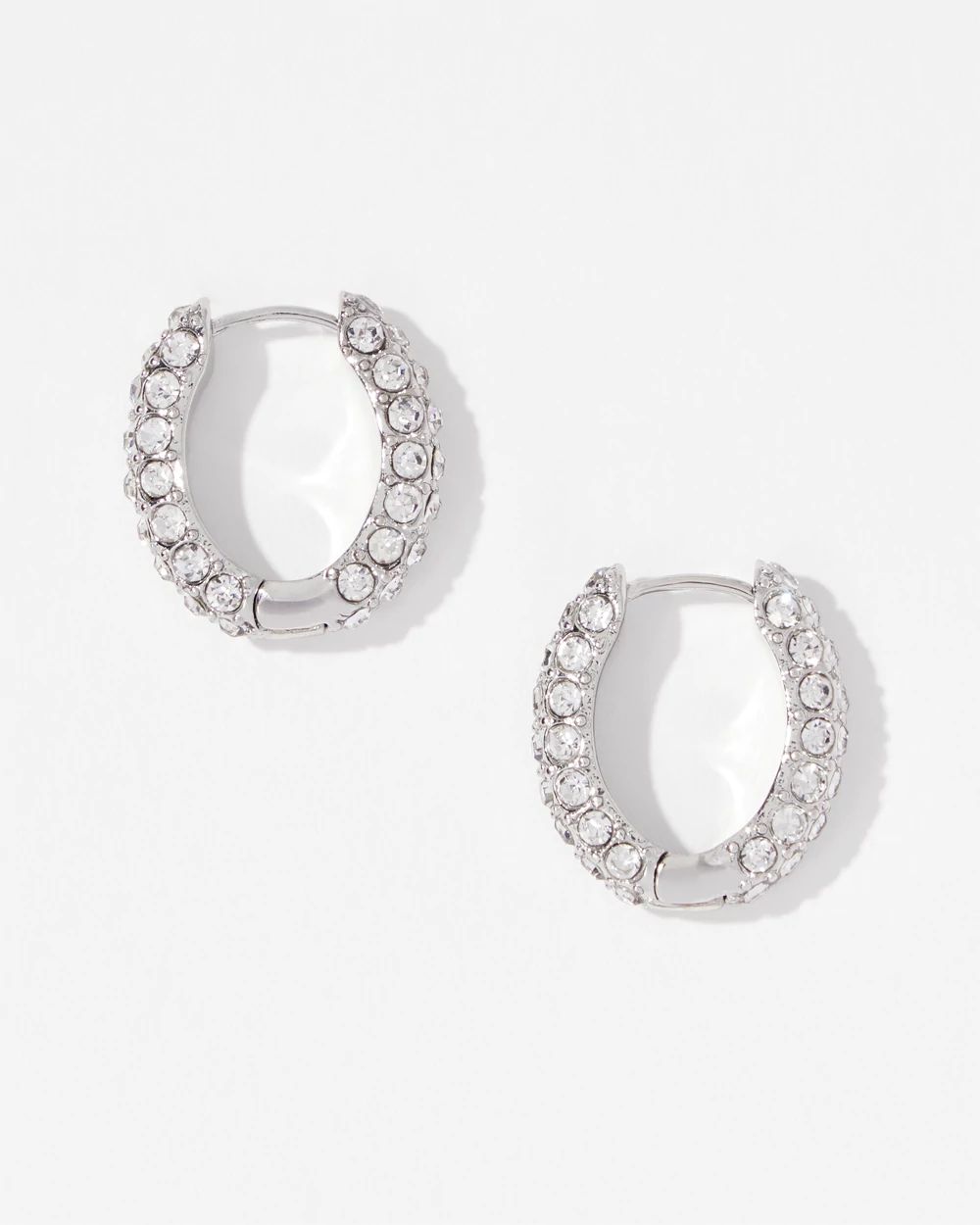 Small Pavé Huggie Earrings