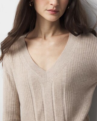 Relaxed Cashmere-Blend V-Neck Sweater click to view larger image.