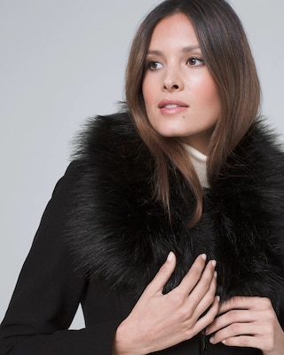 Classic Coat with Removable Faux Fur Collar click to view larger image.