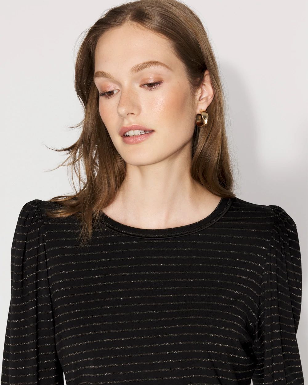 Long Sleeve Tee with Smocked Cuffs