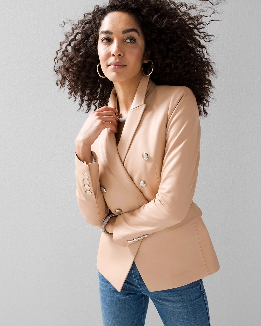 WHBM® Studio Leather Blazer