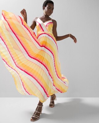 Pleated Halter Maxi Dress