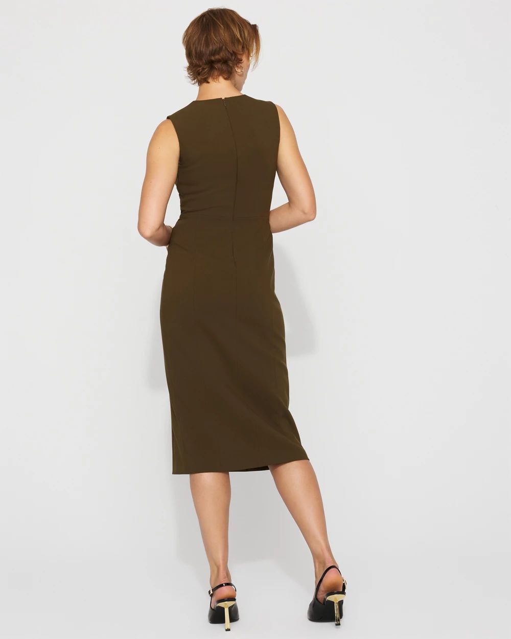 Square Neck Tailored Midi Dress