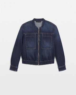 Petite Denim Bomber Jacket click to view larger image.