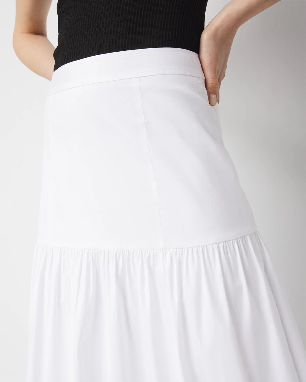 Poplin A-Line Maxi Skirt