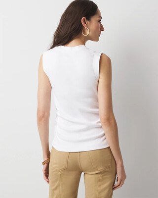 WHBM FORME™ Ribbed Stretch Ruched Side Tank click to view larger image.