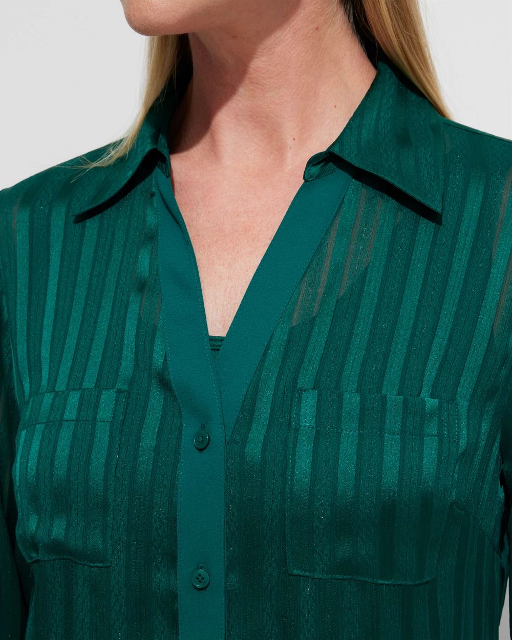 Outlet WHBM Shadow Stripe Shirt