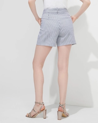 Outlet WHBM Tie-Belt Striped Shorts click to view larger image.