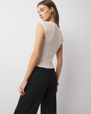 WHBMFORME™ Sculpt Stretch Cap Sleeve Sweater click to view larger image.