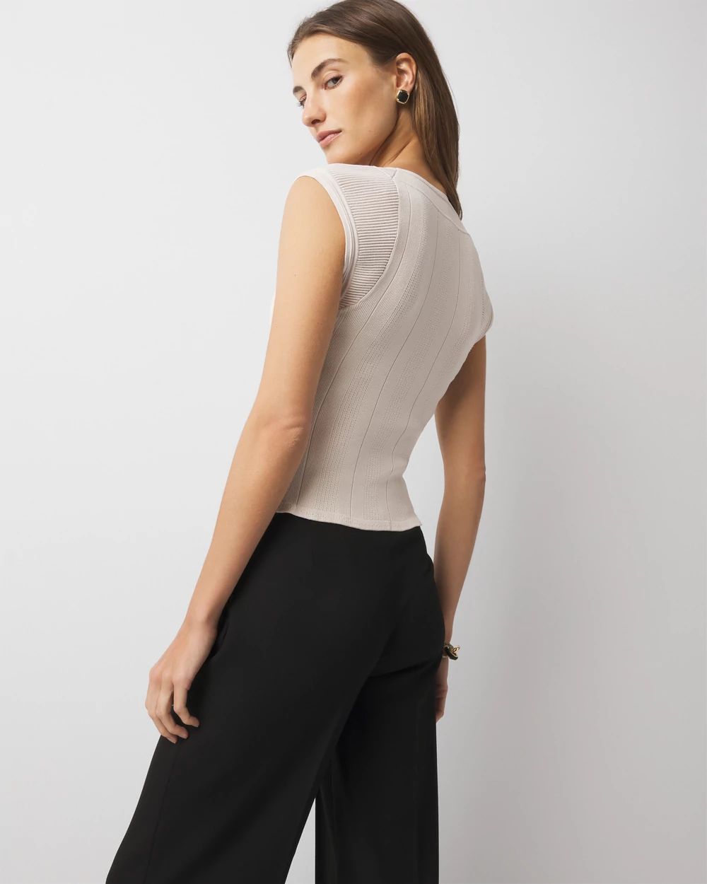 WHBMFORME™ Sculpt Stretch Cap Sleeve Sweater