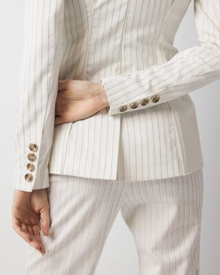Petite WHBM® One-Button Blazer in Pinstripe click to view larger image.