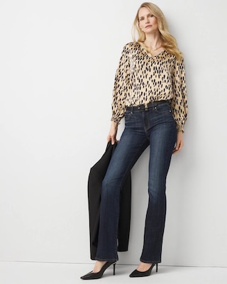 Ruffle Cuff Satin Blouse click to view larger image.