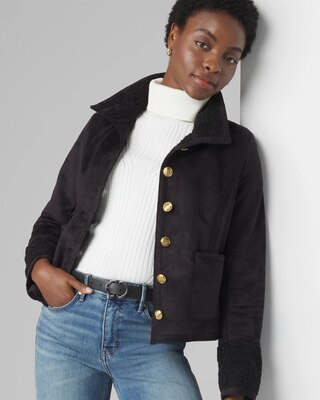 Faux Suede Shearling Jacket