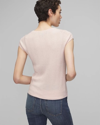 Cashmere Blend Short Sleeve Sweater click to view larger image.