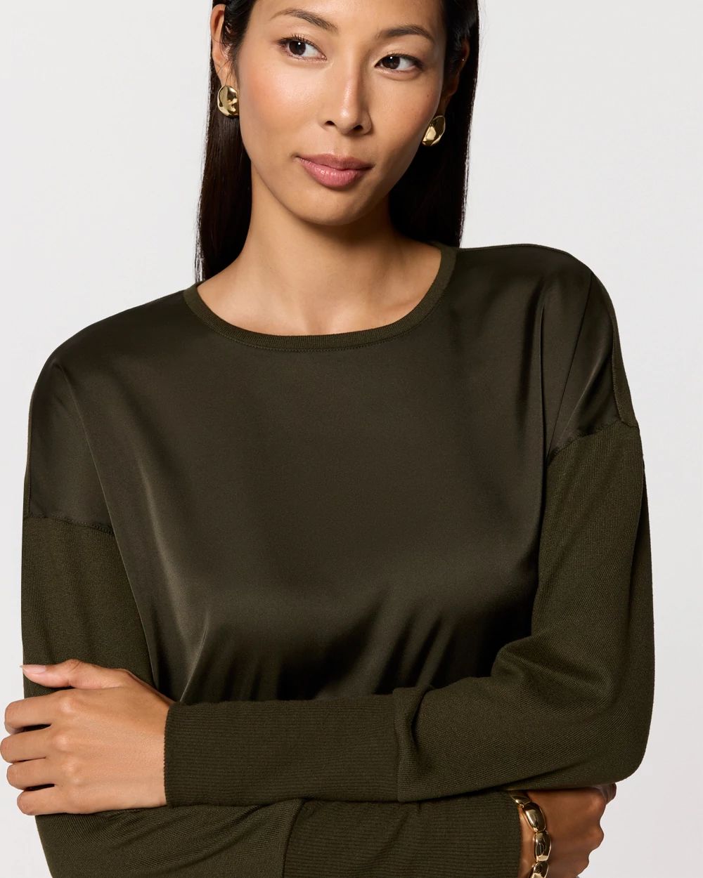Satin Front Knit Top click to view larger image.