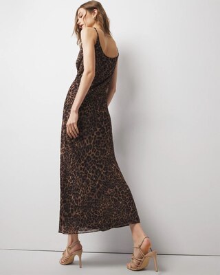 Cowl Neck Leopard Slip Dress click to view larger image.