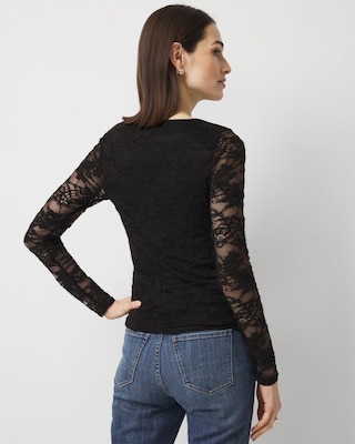 WHBM FORME™ Lace Square Neck Top click to view larger image.