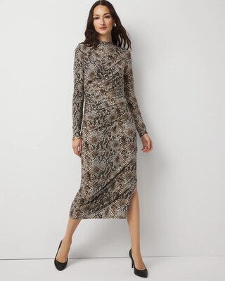 Asymmetrical Mockneck Bodycon Dress