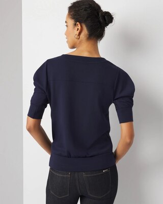Pleated Sleeve Snit Top click to view larger image.