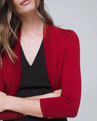Black Chiffon-Trim Shrug