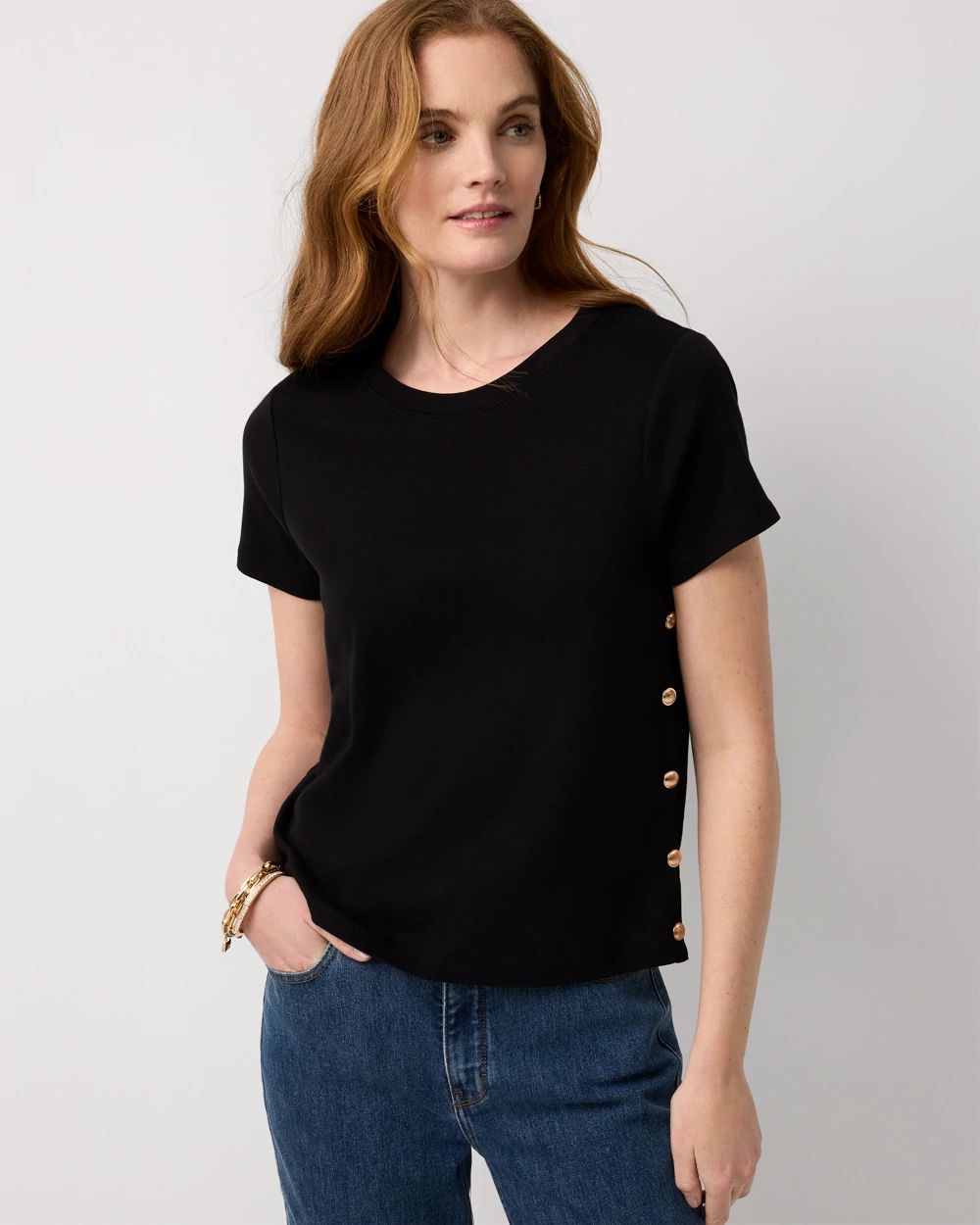 Side Button Tee