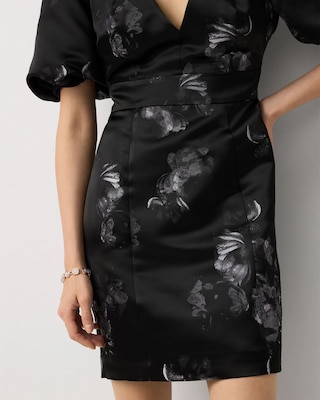 Puff Sleeve Mini Dress click to view larger image.